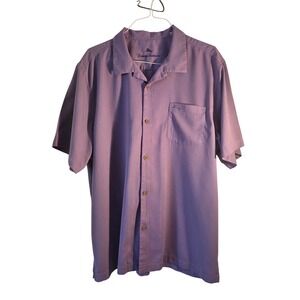 Tommy Bahama Mens Lavender Button Up Shirt Short Sleeve Casual Size XXL